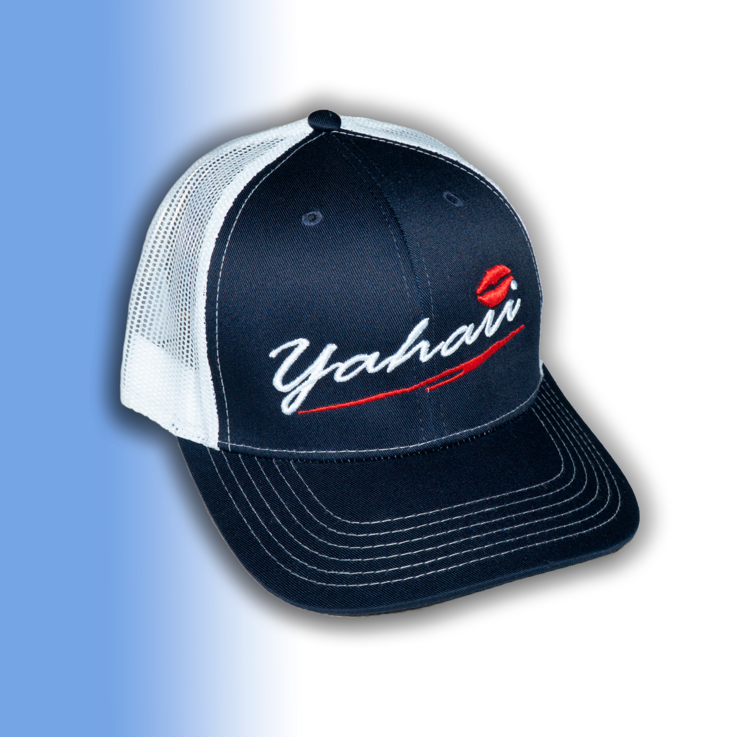 Gorra Azul Marino con Malla Blanca